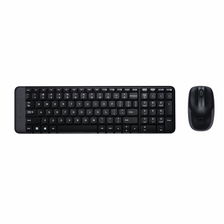 Logitech Wireless Combo MK220 clavier Souris incluse RF sans fil QWERTY US International Noir