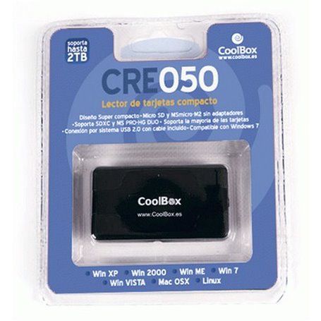 CoolBox CRE 050 lecteur de carte mémoire USB 2.0 Noir