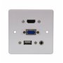 Lindy 60220 prise de courant HDMI + VGA + USB A + 3.5mm Blanc