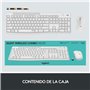 Logitech MK295 Silent Wireless Combo clavier Souris incluse USB QWERTY Espagnole Blanc