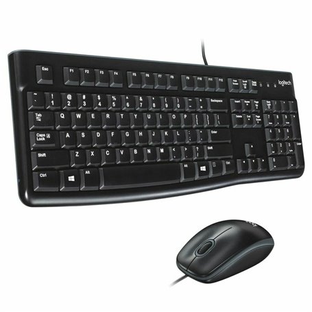 Logitech Desktop MK120 clavier Souris incluse USB QWERTY Portuguais Noir