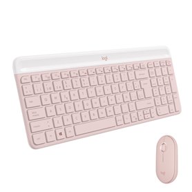 Logitech MK470 Slim Combo clavier Souris incluse RF sans fil QWERTY Espagnole Rose