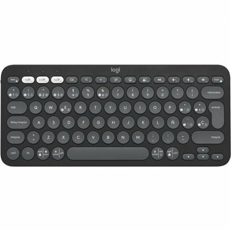 Logitech Pebble Keys 2 K380s clavier RF sans fil + Bluetooth QWERTY Espagnole Graphite