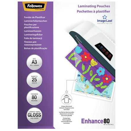 Fellowes Pochettes ImageLast A3 80 microns - Paquet de 25