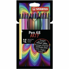 STABILO Pen 68 ARTY stylo-feutre Multicolore 12 pièce(s)