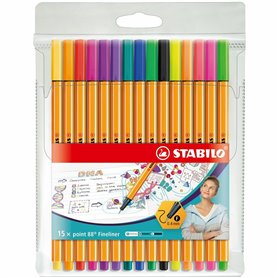 STABILO Point 88 stylo fin Multicolore 15 pièce(s)