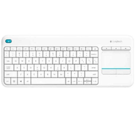 Logitech K400 Plus Tv clavier RF sans fil QWERTY Espagnole Blanc