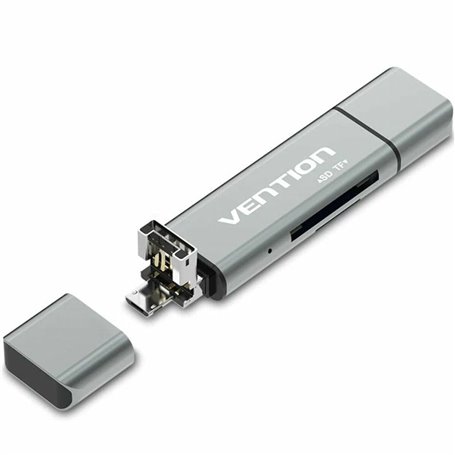 Vention CCJH0 lecteur de carte mémoire USB Type-A/USB Type-C/Micro-USB Gris