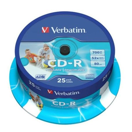 Verbatim CD-R AZO Wide Inkjet Printable 700 Mo 25 pièce(s)