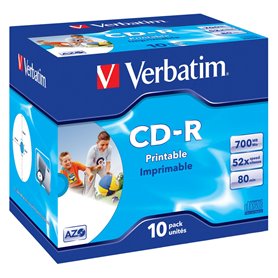 Verbatim CD-R AZO Wide Inkjet Printable 700 Mo 10 pièce(s)