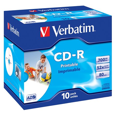 Verbatim CD-R AZO Wide Inkjet Printable 700 Mo 10 pièce(s)