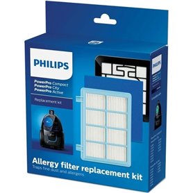 Kit de filtres de rechange pour aspirateur Philips PowerPro Compact & Active Floor - FC8010/02 - Bleu/Blanc