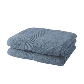 Lot de 2 serviettes de toilette TODAY 50x90 cm 100% Coton - Denim