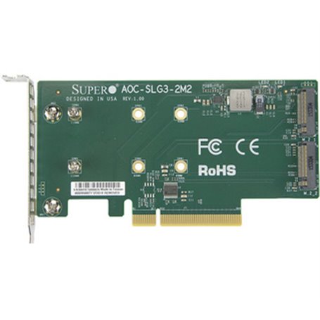 Supermicro AOC-SLG3-2M2 carte et adaptateur d'interfaces Interne M.2