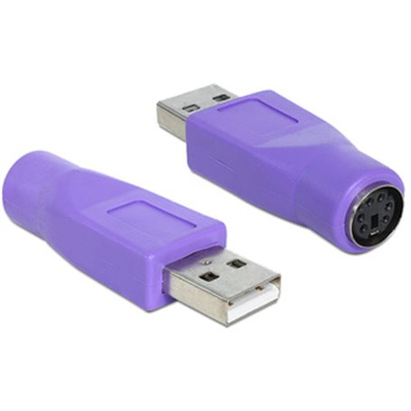 DeLOCK 65461 changeur de genre de câble USB-A PS/2 Violet