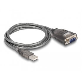 DeLOCK 61400 changeur de genre de câble USB A RS-232 Noir