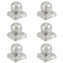 vidaXL Bouchons de poteau 6 pcs Globe final Métal galvanisé 71x71 mm