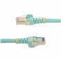 StarTech.com Câble réseau Cat6a STP blindé sans crochet de 1 m - Aqua