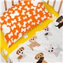 Jeu de draps pour berceau HappyFriday Multicouleur Lit de bébé Chien 2 Pièces