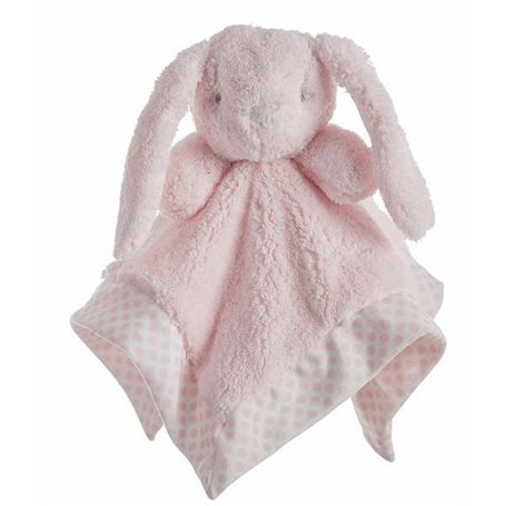 Doudou    double couche 30 x 30 cm Pois Rose