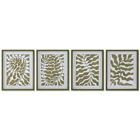 Cadre Home ESPRIT Blanc Vert Tropical Feuille d'une plante 40 x 2