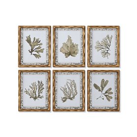 Cadre Home ESPRIT Vert Beige Doré Plantes botaniques 28 x 2