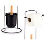 Porte-rouleaux pour Papier Toilette Noir Métal Bambou 17 x 57 x 16,5 cm (6 Unités)