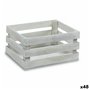 Boîte Décorative Blanc Bois de peuplier 22 x 9 x 13 cm (48 Unités)