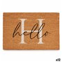 Paillasson Hello Blanc Naturel 60 x 1 x 40 cm (12 Unités)