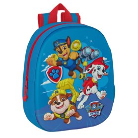 Cartable The Paw Patrol 3D 27 x 33 x 10 cm Bleu