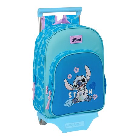 Cartable à roulettes Lilo & Stitch Hawaii Bleu 26 x 34 x 11 cm