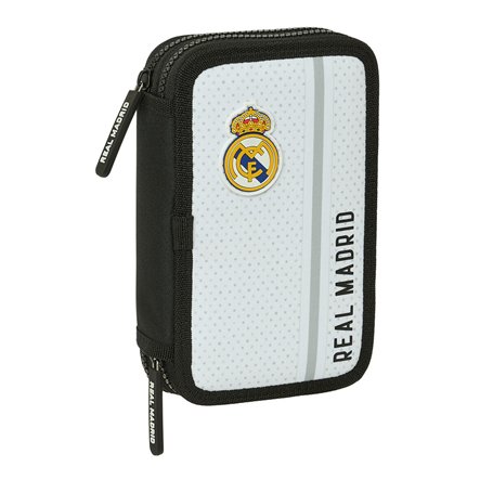 Plumier double Real Madrid C.F. Blanc Gris 12.5 x 19.5 x 4 cm