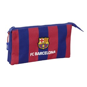 Trousse Fourre-Tout Triple F.C. Barcelona 24/25 Bordeaux Blue marine 22 x 12 x 3 cm