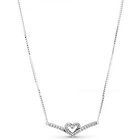 Collier Femme Pandora SPARKLING WISHBONE HEART