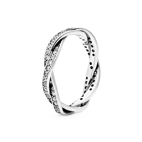 Bague Femme Pandora SPARKLING TWISTED LINES - RING - SIZE 52