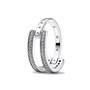 Bague Femme Pandora SIGNATURE LOGO & PAVE DOUBLE BAND - RING - SIZE 52