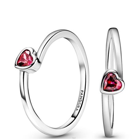 Bague Femme Pandora CLEAR TILTED HEART SOLITAIRE - RING - SIZE 58