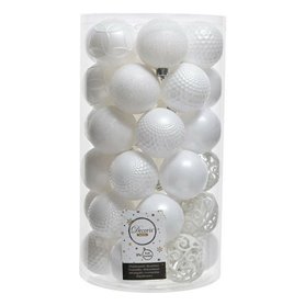 Boules de Noël Decoris Blanc Ø 6 cm (37 Pièces)