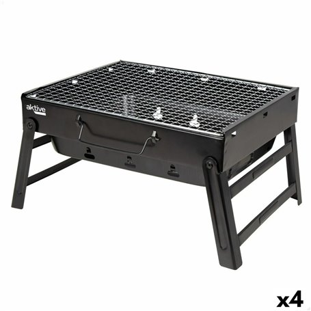 Barbecue Portable Aktive Rectangulaire Noir Acier 40 x 20 x 28 cm