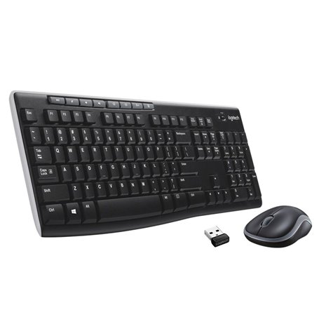 Logitech Wireless Combo MK270 clavier Souris incluse Maison RF sans fil QWERTY US International Noir