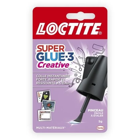 Colles cyanocrylates - LOCTITE - SUPERGLUE-3P - Creative pinceau - Bouteille 5g