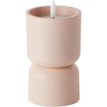 Lampe de table d'extérieur - BRILLIANT - LOVERE - Forme bougie - Plastique - 3 W - Beige et brun clair