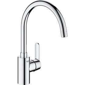 Mitigeur de cuisine - GROHE Get - Chromé - Bec en C - Bec Haut - Rotation 150°