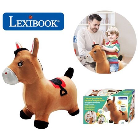 Porteur - LEXIBOOK - Cheval Sauteur Gonflable en Peluche - Design 2-en-1 - Housse amovible - Pour Enfant