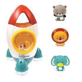 Jeu de bain fusée avec 3 animaux souples - LEXIBOOK - pour enfants de 18 mois et plus - jets d'eau tournants