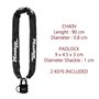 Chaîne antivol MASTER LOCK - 8390EURDPRO - 90cm x Ø 6mm - Cadenas 40mm - Gaine nylon - Noir