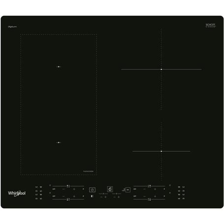 WHIRLPOOL WLB9560NE/IXL - Table de cuisson induction - 4 zones - 7200W total - L 59 cm  x  P  51 cm - Noir