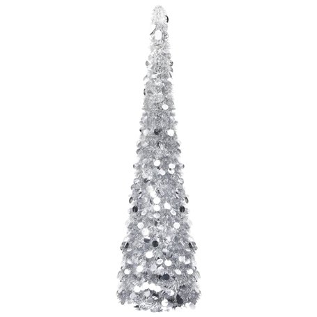 vidaXL Sapin de Noël artificiel escamotable argenté 150 cm PET