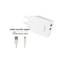 DLH CHARGEUR SECTEUR 2 PORTS USB 12W AVEC CABLE APPLE LIGHTNING MFI POUR IPHONE ET IPAD