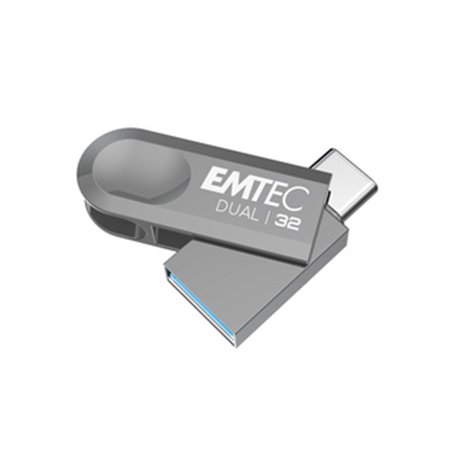 Emtec D280 Dual lecteur USB flash 32 Go USB Type-A / USB Type-C 3.2 Gen 1 (3.1 Gen 1) Argent